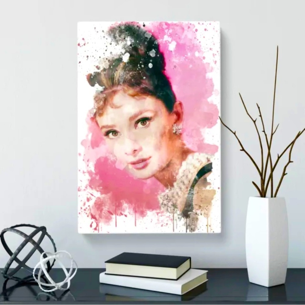 Rare, Audrey Hepburn, breakfast at Tiffany’s abstract print wall art Home Decor